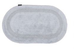 OWALNY EKSKLUZYWNY DYWANIK ŁAZIENKOWY SZARY – 100% BAWEŁNA, DWUSTRONNY, 18mm