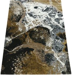 NOWOCZESNY DYWAN SOFT BRĄZ - SZARY GLAMOUR
