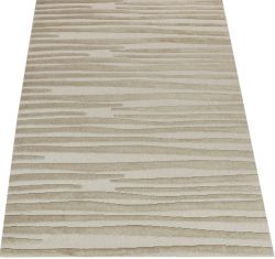 NOWOCZESNY DWUPOZIOMOWY BEŻOWY DYWAN POŁĄCZENIE ELEGANCJI I WYGODY