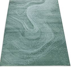 NOWOCZESNY ZIELONY DYWAN FALE BRANCO