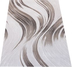 NOWOCZESNY - ORYGINALNY DYWAN FALA EFEKT 3D - BEŻ