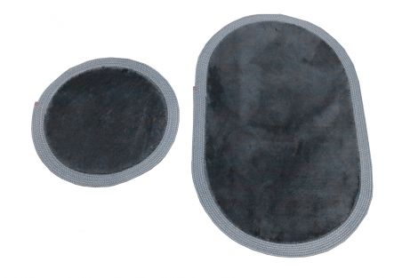 GRAFITOWY NIEPOWTARZANY DWUCZĘŚCIOWY DYWANIK ŁAZIENKOWY KOŁO + OWAL