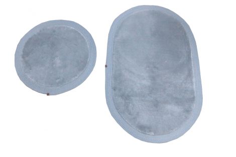 SZARY NIEPOWTARZANY DWUCZĘŚCIOWY DYWANIK ŁAZIENKOWY KOŁO + OWAL