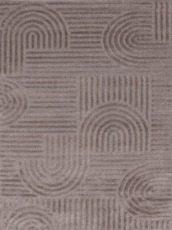 NOWOCZESNY MIĘCIUTKI DYWAN - EFEKT 3D - TAUPE