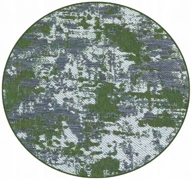 TRWAŁY DYWANIK SZNURKOWY KOŁO - ZIELONY - IN&OUTDOOR