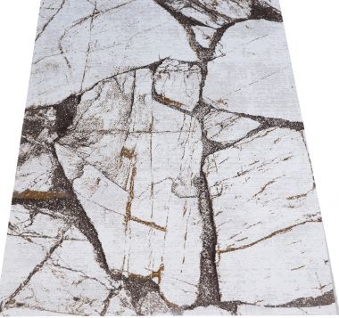 NOWOCZESNY - ORYGINALNY DYWAN MARMUR EFEKT 3D - BEŻ