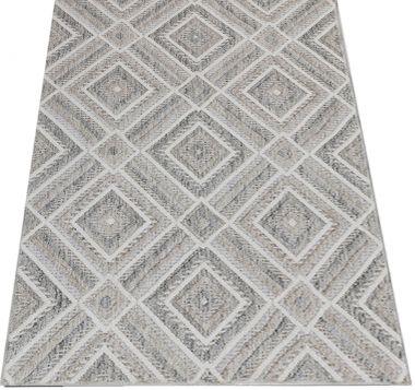 SKANDYNAWSKI DYWAN COTTON ROMBY - BOHO BEŻOWY